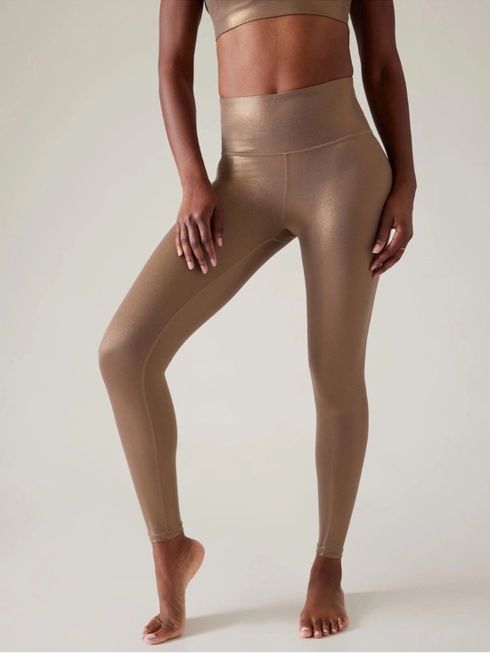 Athleta Pants - Athleta ULTRA HIGH RISE ELATION TIGHT, Pyrite Shine SIZE S #824545